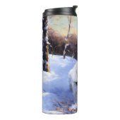 Bichon Frise lässt es Weihnachten schnee Thermosbecher (Nach links gedreht)