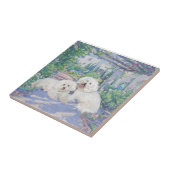 Bichon Frise Lavender Bower Fliese (Seite)
