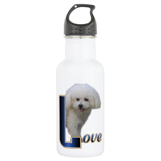 Bichon Frise Liebe Trinkflasche (Vorderseite)