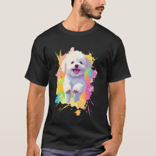 Bichon Frise Liebhaber Farbige Spritz Kunst Bichon T-Shirt