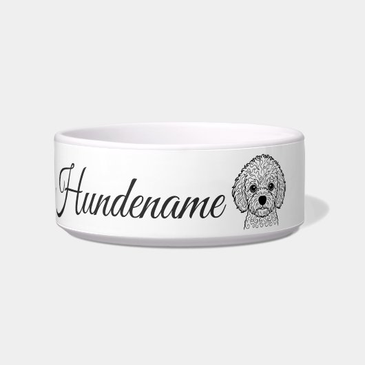Bichon Frise Line Art personalized bowl Napf (Vorderseite)