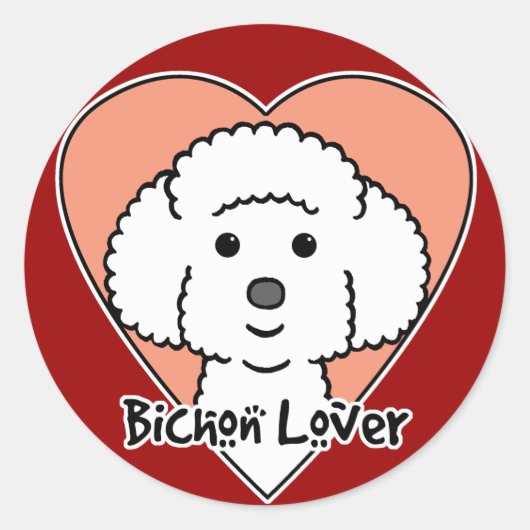 Bichon Frise Lover Runder Aufkleber (Vorderseite)