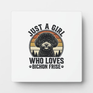 Bichon Frise Mädchen Vintage Hundeliebhaber Shirt_ Fotoplatte