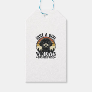 Bichon Frise Mädchen Vintage Hundeliebhaber Shirt_ Geschenkanhänger