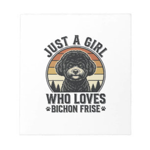 Bichon Frise Mädchen Vintage Hundeliebhaber Shirt_ Notizblock