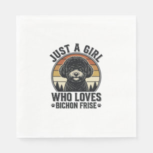 Bichon Frise Mädchen Vintage Hundeliebhaber Shirt_ Serviette