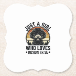 Bichon Frise Mädchen Vintage Hundeliebhaber Shirt_ Untersetzer