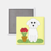 Bichon Frise Magnet (Vorderseite/Rückseite)