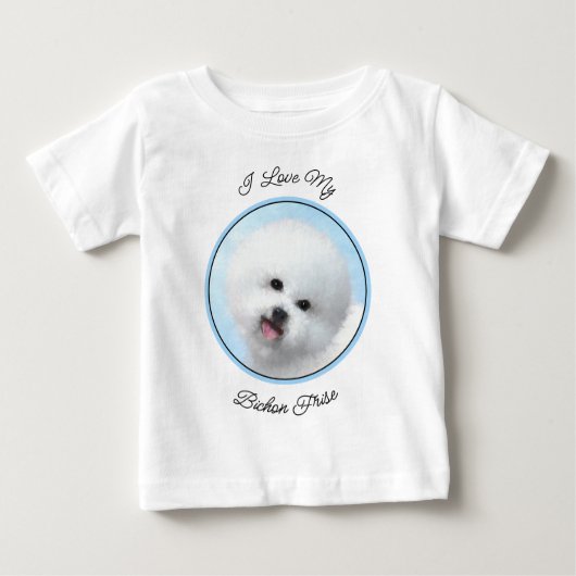 Bichon Frise Malerei - Niedliche Original Dog Art Baby T-shirt (Vorderseite)