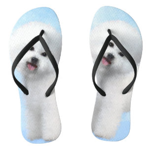 Bichon Frise Malerei - Niedliche Original Dog Art Badesandalen