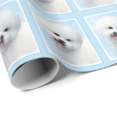 Bichon Frise Malerei - Niedliche Original Dog Art Geschenkpapier (Rolleneckpunkt)