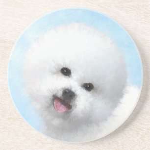 Bichon Frise Malerei - Niedliche Original Dog Art Getränkeuntersetzer