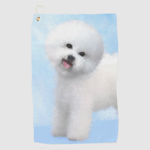Bichon Frise Malerei - Niedliche Original Dog Art Golfhandtuch