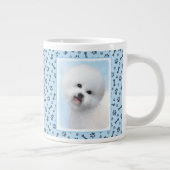 Bichon Frise Malerei - Niedliche Original Dog Art Jumbo-Tasse (Rechts)