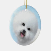 Bichon Frise Malerei - Niedliche Original Dog Art Keramikornament (Rechts)