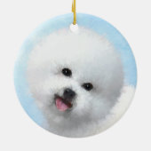Bichon Frise Malerei - Niedliche Original Dog Art Keramikornament (Hinten)