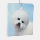 Bichon Frise Malerei - Niedliche Original Dog Art Keramikornament (Rechts)
