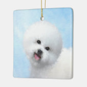 Bichon Frise Malerei - Niedliche Original Dog Art Keramikornament (Links)