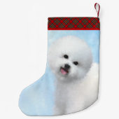 Bichon Frise Malerei - Niedliche Original Dog Art Kleiner Weihnachtsstrumpf (Rückseite)