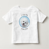 Bichon Frise Malerei - Niedliche Original Dog Art Kleinkind T-shirt (Vorderseite)
