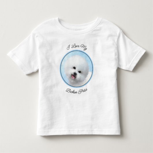 Bichon Frise Malerei - Niedliche Original Dog Art Kleinkind T-shirt (Vorderseite)