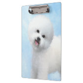 Bichon Frise Malerei - Niedliche Original Dog Art Klemmbrett (Links)