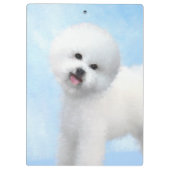 Bichon Frise Malerei - Niedliche Original Dog Art Klemmbrett (Rückseite)