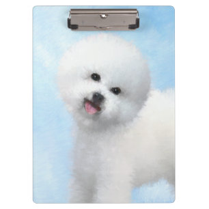 Bichon Frise Malerei - Niedliche Original Dog Art Klemmbrett