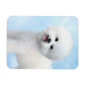 Bichon Frise Malerei - Niedliche Original Dog Art Magnet (Horizontal)