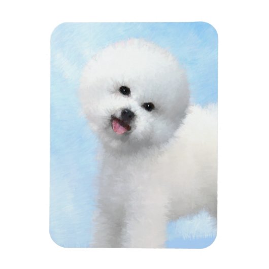 Bichon Frise Malerei - Niedliche Original Dog Art Magnet (Vertikal)