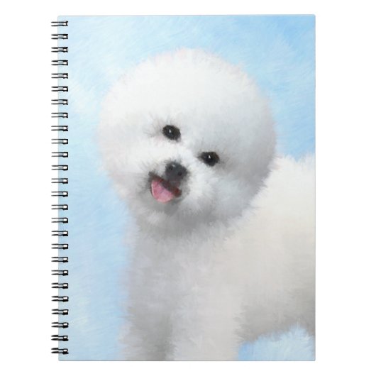 Bichon Frise Malerei - Niedliche Original Dog Art Notizblock (Vorderseite)