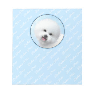 Bichon Frise Malerei - Niedliche Original Dog Art Notizblock
