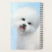 Bichon Frise Malerei - Niedliche Original Dog Art Planer (Rückseite)