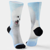 Bichon Frise Malerei - Niedliche Original Dog Art Socken (Gewinkelt)