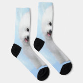 Bichon Frise Malerei - Niedliche Original Dog Art Socken (Rechts)