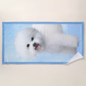 Bichon Frise Malerei - Niedliche Original Dog Art Strandtuch (Vorderseite)