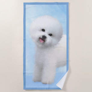 Bichon Frise Malerei - Niedliche Original Dog Art Strandtuch