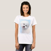 Bichon Frise Malerei - Niedliche Original Dog Art T-Shirt (Vorne ganz)