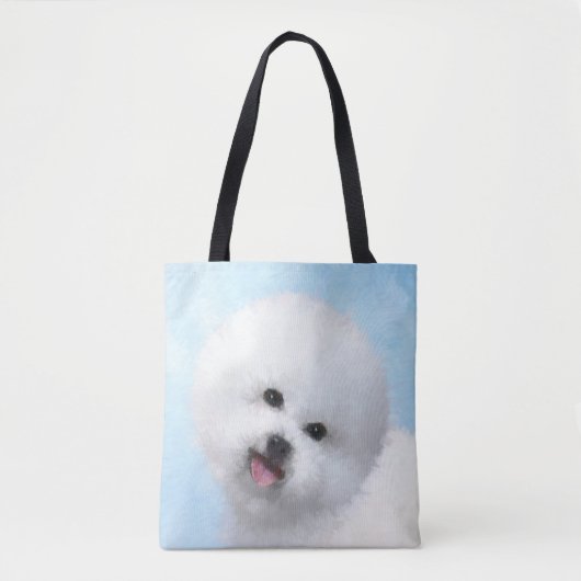 Bichon Frise Malerei - Niedliche Original Dog Art Tasche (Vorderseite)