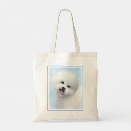Bichon Frise Malerei - Niedliche Original Dog Art Tragetasche (Rückseite)