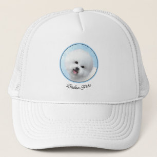 Bichon Frise Malerei - Niedliche Original Dog Art Truckerkappe