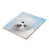 Bichon Frise Malerei - Niedliche Original Hunde Ku Fliese (Seite)