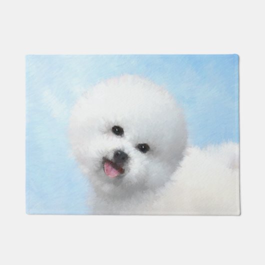 Bichon Frise Malerei - Niedliche Original Hunde Ku Fußmatte (Vorderseite)
