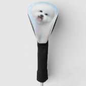 Bichon Frise Malerei - Niedliche Original Hunde Ku Golf Headcover (Vorderseite)
