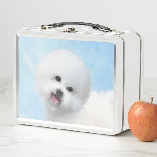 Bichon Frise Malerei - Niedliche Original Hunde Ku Metall Brotdose (Beispiel)