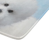 Bichon Frise Malerei - Niedliche Original Hunde Ku Schneidebrett (Ecke)