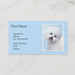 Bichon Frise Malerei - Niedliche Original Hunde Ku Visitenkarte