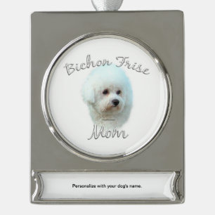 Bichon Frise Mama 2 Banner-Ornament Silber