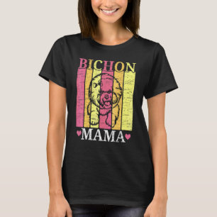 Bichon Frise Mama Hündin   Hundezüchter Welpe Pfot T-Shirt