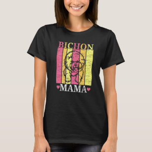 Bichon Frise Mama Hündin Hundezüchter Welpe Pfote  T-Shirt
